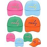 Cuffbow 8 Pack Colorful MAHJ Hats Gift Bulk Mahjong Print Trucker Hat Party Favors for Women Man Mahjong Cups Accessories Gifts