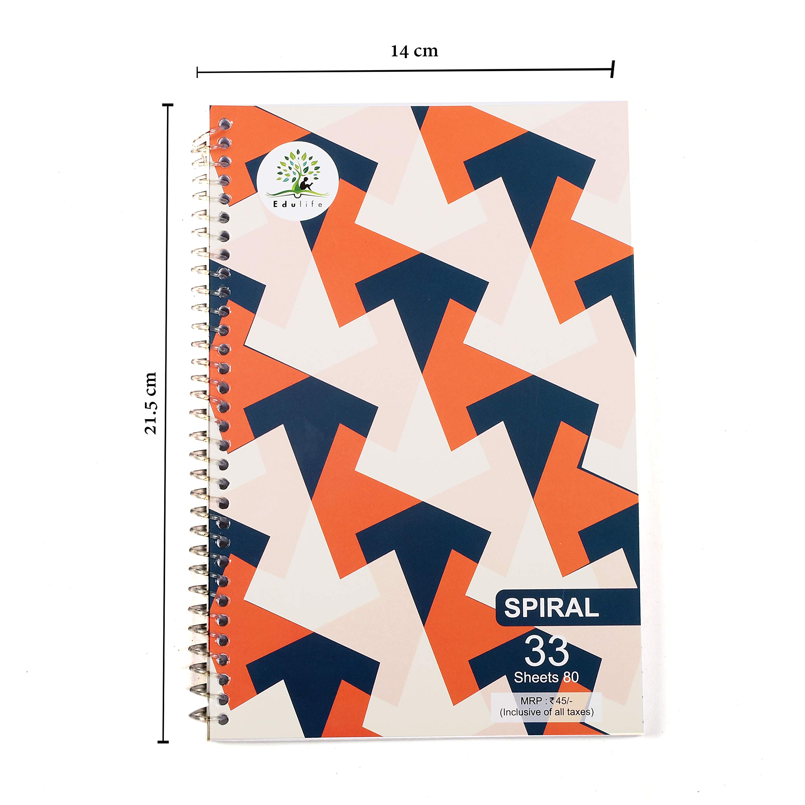EDULIFE 3302 33 No. Single Line Spiral Binding Book 14 cm X 21.5 cm,160 Pages, Pack of 4 EDULIFE 3302 33 No. Single Line Spiral Binding Book 14 cm X 21.5 cm,160 Pages, Pack of 4