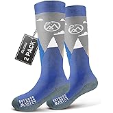 OutdoorMaster Merino Wool Ski Socks for Kids, Boys & Girls, Thermal Winter Warm Snowboarding Socks for Cold Weather