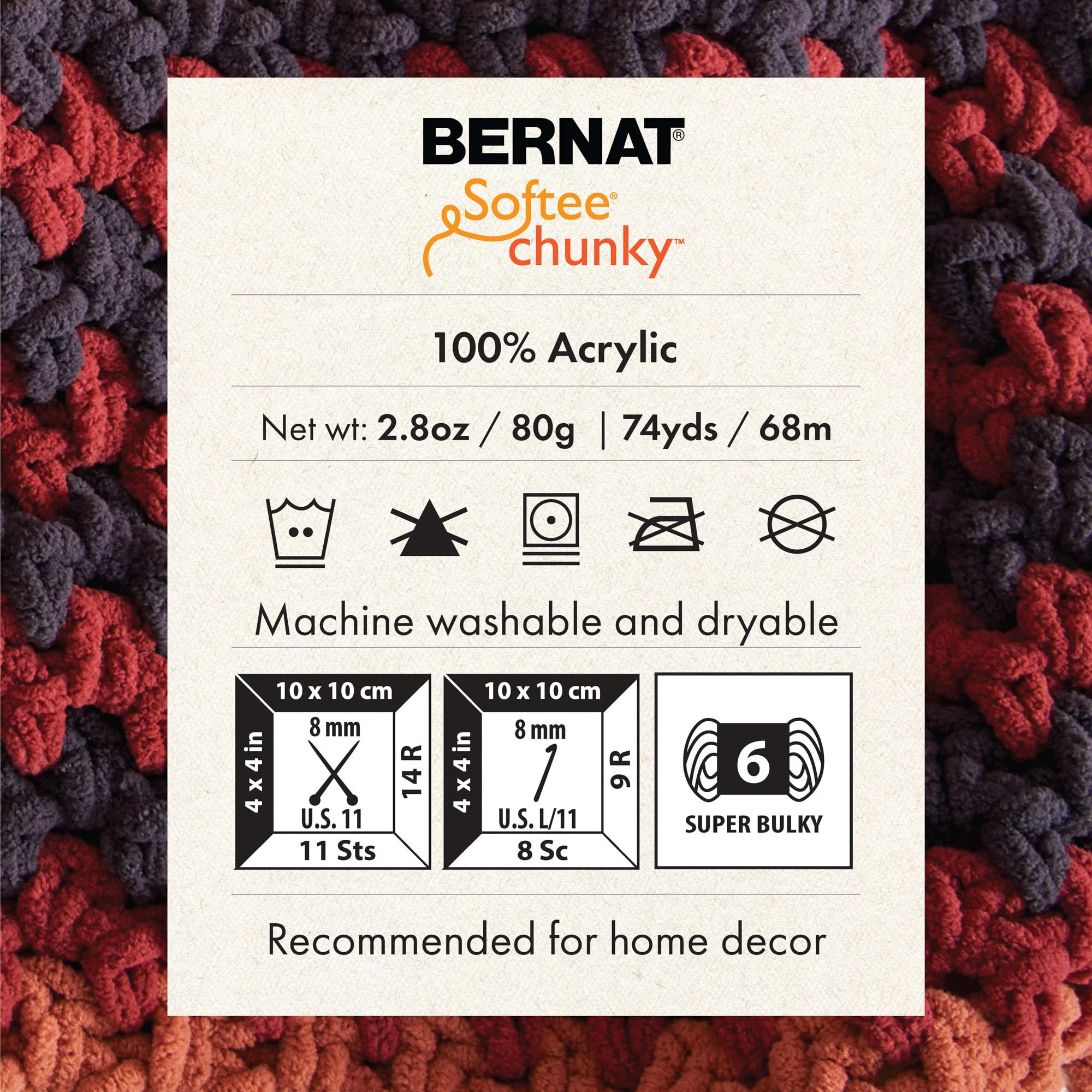 Bernat Softee Chunky School Yard Yarn - 3 Pack of 80g/2.8oz - Acrylic - 6 Super Bulky - 77 Yards - Knitting/Crochet