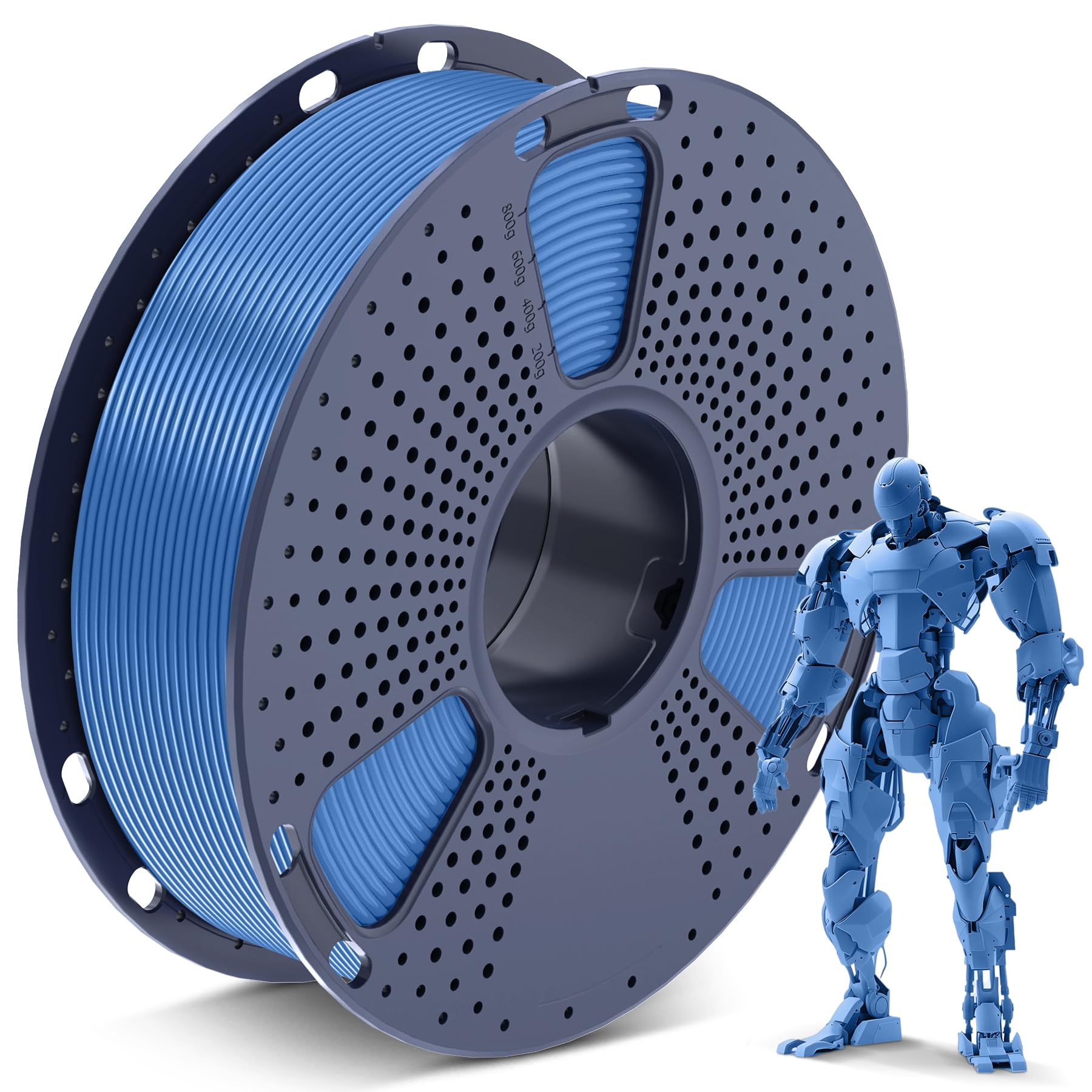 SUNLU PLA 3D Printer Filament, Neatly Wound PLA Filament 1.75mm, Dimensional Accuracy +/- 0.02mm, 1KG Spool 2.2lbs. (Blue Grey)