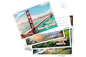 SHOXREM California Postcards Set, 24 Pieces, 4 x 6 inches, Retro Travel Landmark Wall Decor