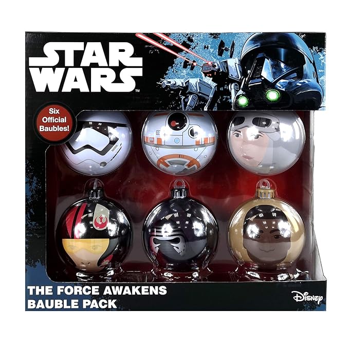Weihnachtsbaumkugeln Star Wars, Marvel und DC Comics, 6 Packungen – 8 verschiedene Designs erhältlich Star Wars - Das Erwache