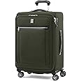 Travelpro Platinum Elite Softside Expandable Checked Luggage, 8 Wheel Spinner Suitcase, TSA Lock, Men and Women, Pilot Green, Checked Medium 25-Inch