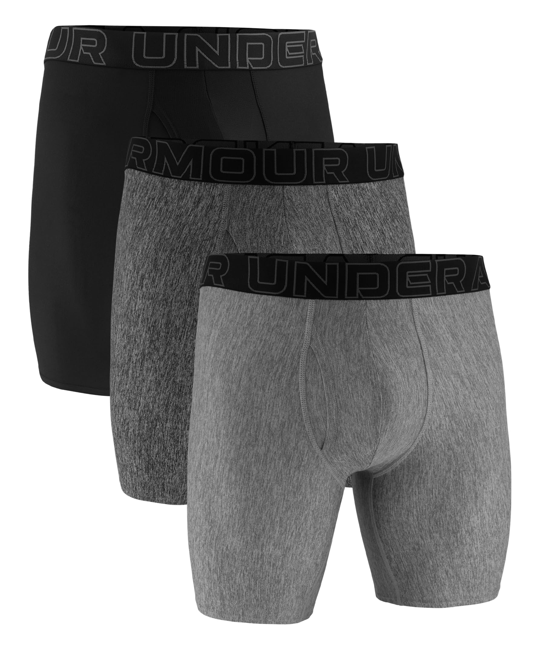 Under Armour Men's Multi-Pack Performance Tech Long-Leg Boxer Brief, 9" Inseam, All-Day Comfort Image