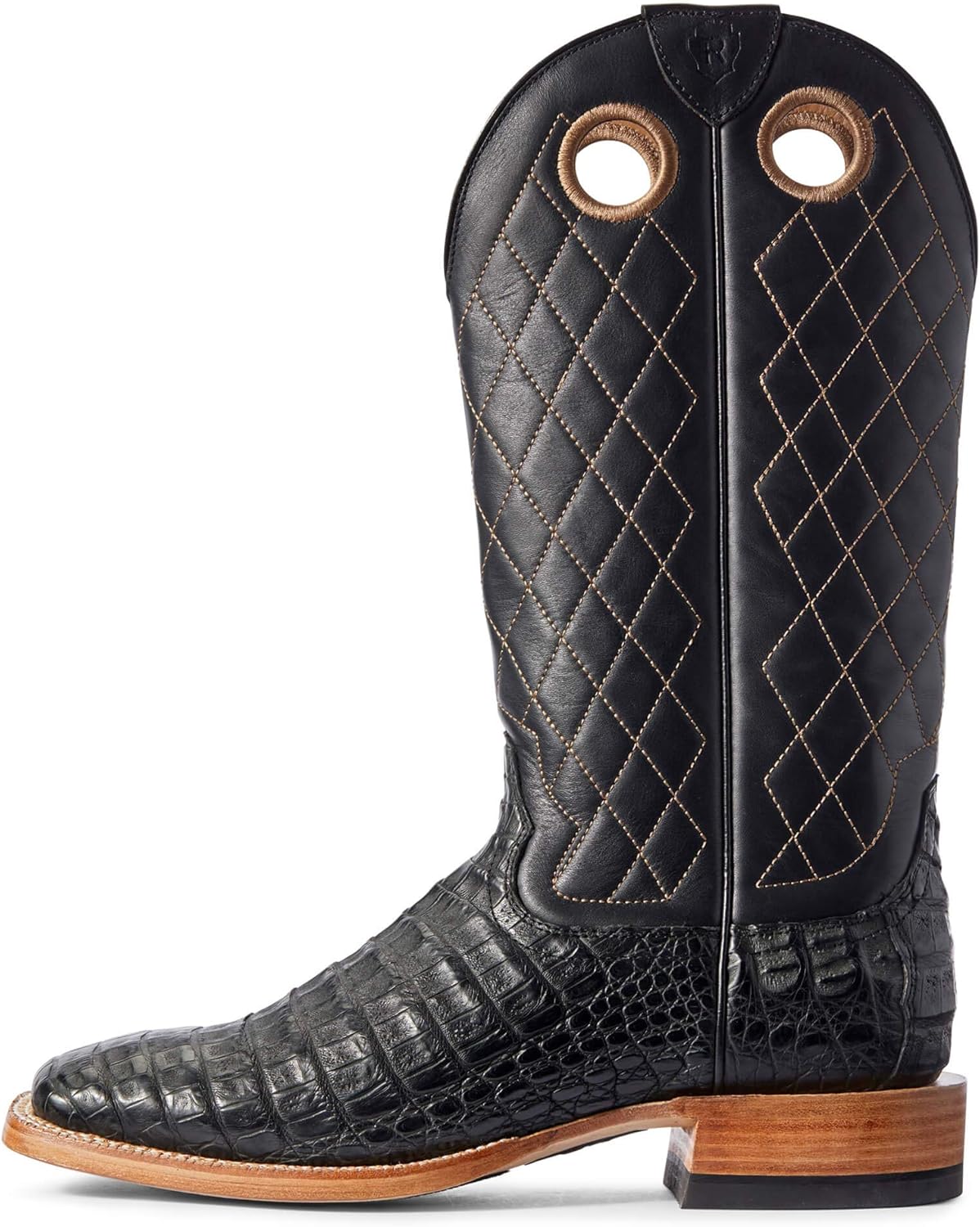 ariat men's relentless gold buckle caiman exotic boots