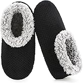 The Metluks Soft Fuzzy Slippers for Women Indoor, Warm Furry House Sock Shoes Fluffy Lined, Bedroom Booties Non-Slip Gripper Soles, Winter Cozy Christmas Gifts