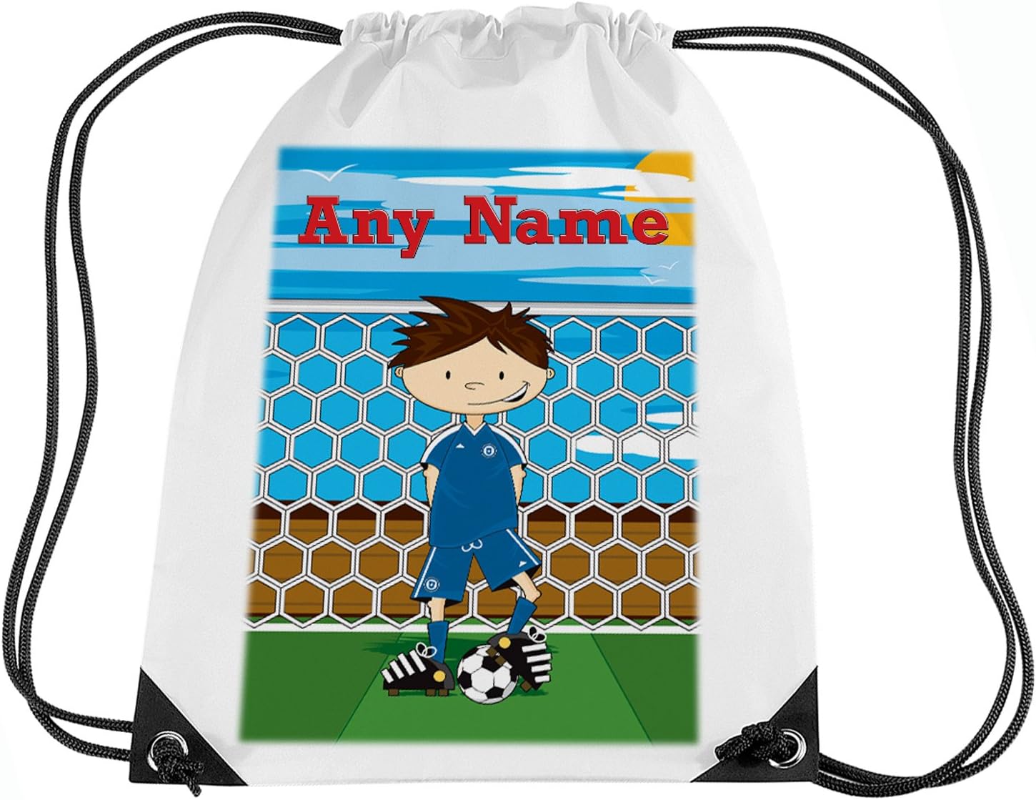 Little Giant Kids Personalised Dark Blue Football Drawstring, PE, Swimming or School Bag