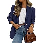 PRETTYGARDEN 2026 Blazers for Women Business Casual Long Sleeve Lapel Open Front Suit Jacket Work Blazer with Pockets