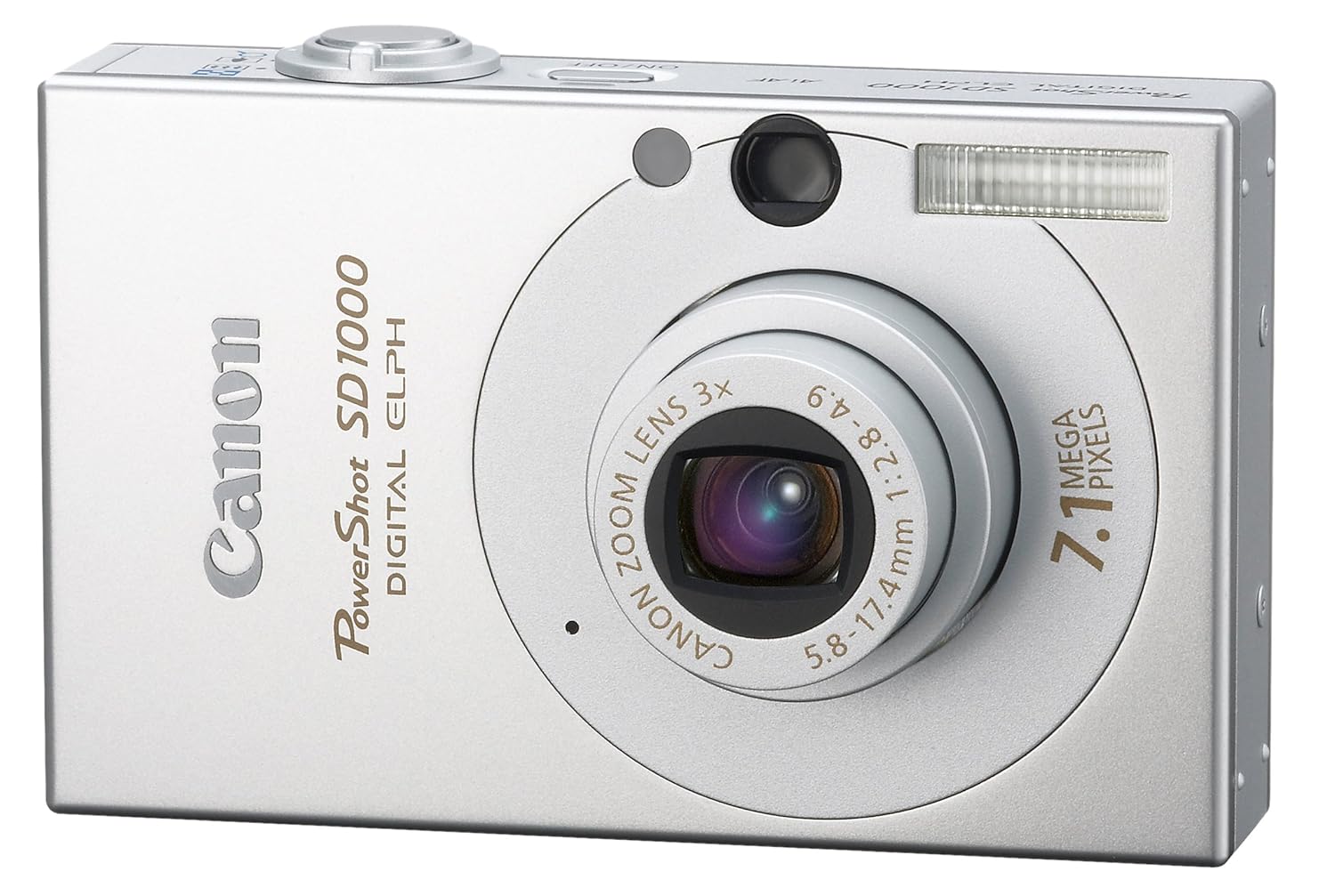 Amazon.com : Canon PowerShot SD1000 7.1MP Digital Elph Camera with 3x  Optical Zoom (Silver) (OLD MODEL) : Point And Shoot Digital Cameras :  Camera & Photo