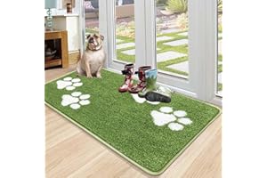 Vaukki Indoor Doormat Entryway Door Mat, Non Slip Absorbent Mud Trapper Mats, Low-Profile Inside Floor Mats, Soft Washable Large Mats Door Carpet for Entryway (Sage, 36''x59'')