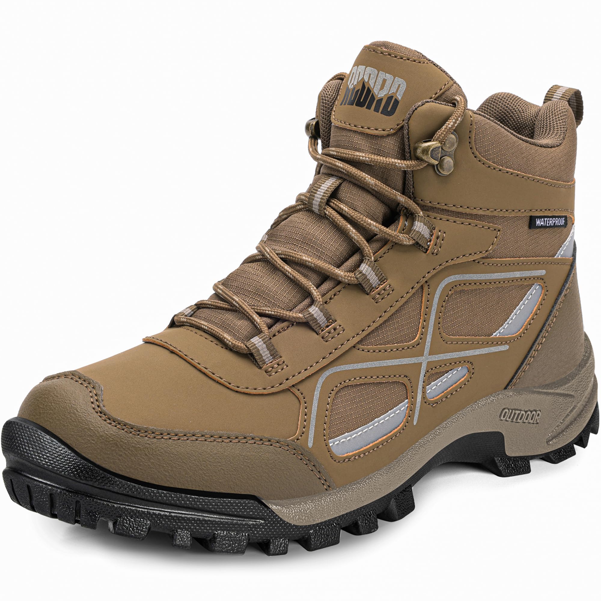Photo 1 of **SOLES ARE DIRTY** R CORD Womens Hiking Shoes Waterproof Mid-Cut Hiking Boots Outdoor Trekking Camping Trail Hiking Boots Outdoor Hiking shoes Brown Size 9