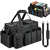 ZIOZERTT Extra Large Cleaning Caddy Bag for Housekeepers,Black