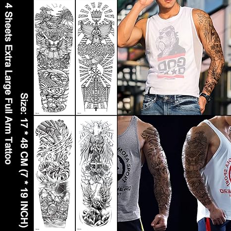 Oottati Imperméable 4 Feuilles Tatouage Temporaire Tattoo