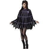 Fun World Women's Fun World Spider Web Poncho Costume Adult Costume, Multi, Standard