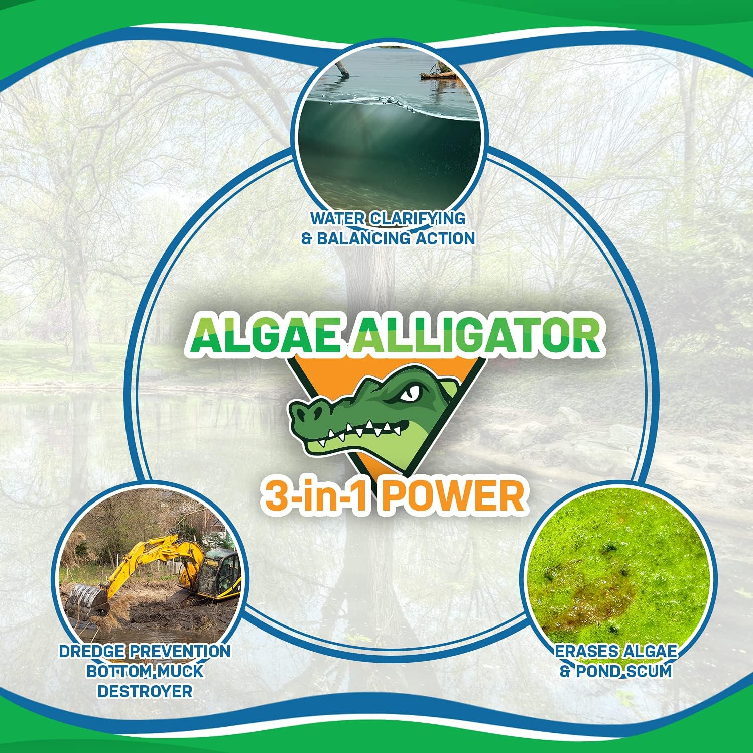 Pond Water Cleaner & Clarifier | Powerful 3 in 1 Bioactive Treatment [Treats up to 4 Million gallons]: Kitchen & Dining