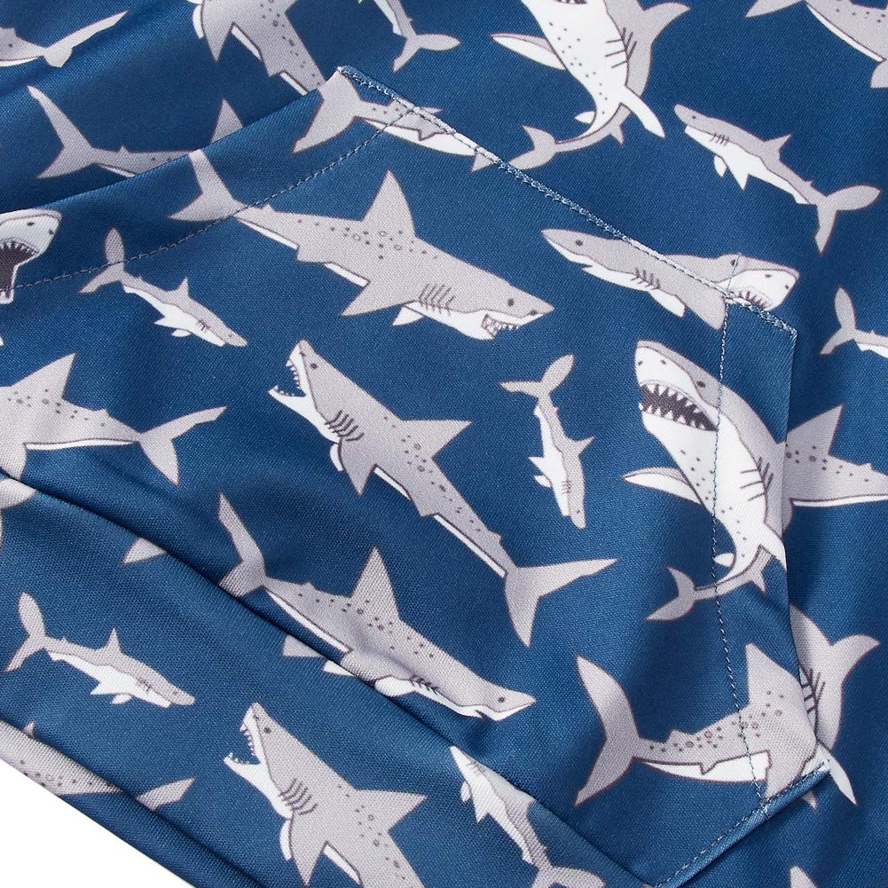 chicolife Baby Shark Bedruckte Langarm-Sweatshirts mit Kapuze 2er-Sets für 12-24 Monate Jungen
