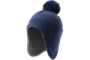 Tough Headwear Kids' Fleece Lined Beanie, Navy Blue, One Size