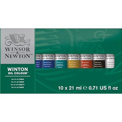 Winsor &amp; Newton Winton Oil Colour Paint Basic Set, Ten 21ml Tubes
