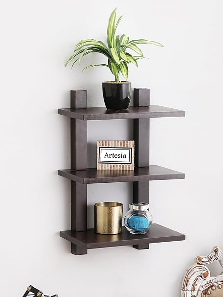 Artesia Wall Shelf with 3 Shelves (Brown)