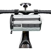 ALMSTHRE Signature Bar Bag &ndash; Sterling Silver | Hard-Shell Bike Handlebar Bag with Waterproof Zippers &amp; Adjustable Straps | Lightweight Bicycle Handlebar Bag, Compatible with Road, Gravel &amp; MTB Bikes