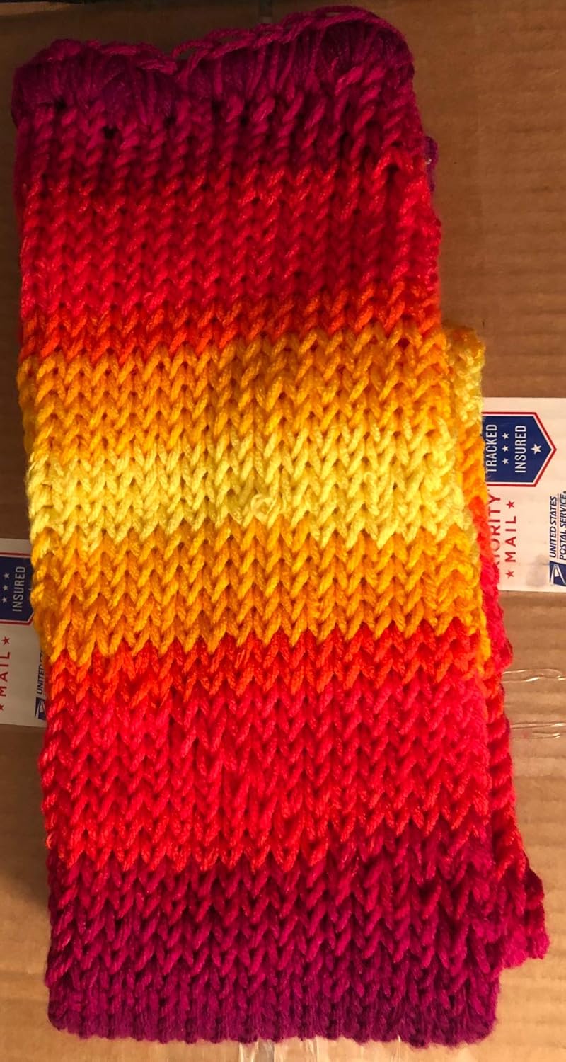 Amazon Com Fruity Stripe Loom Knitted Scarf Handmade Amazon Com Fruity Stripe Loom Knitted Scarf Handmade