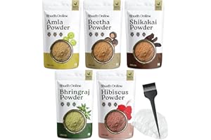 Shudh Online Natural Hair Mask & Shampoo Powder Combo, Indian Ayurvedic Herbal Powder for Hair Growth (100g each - 500g) Orga