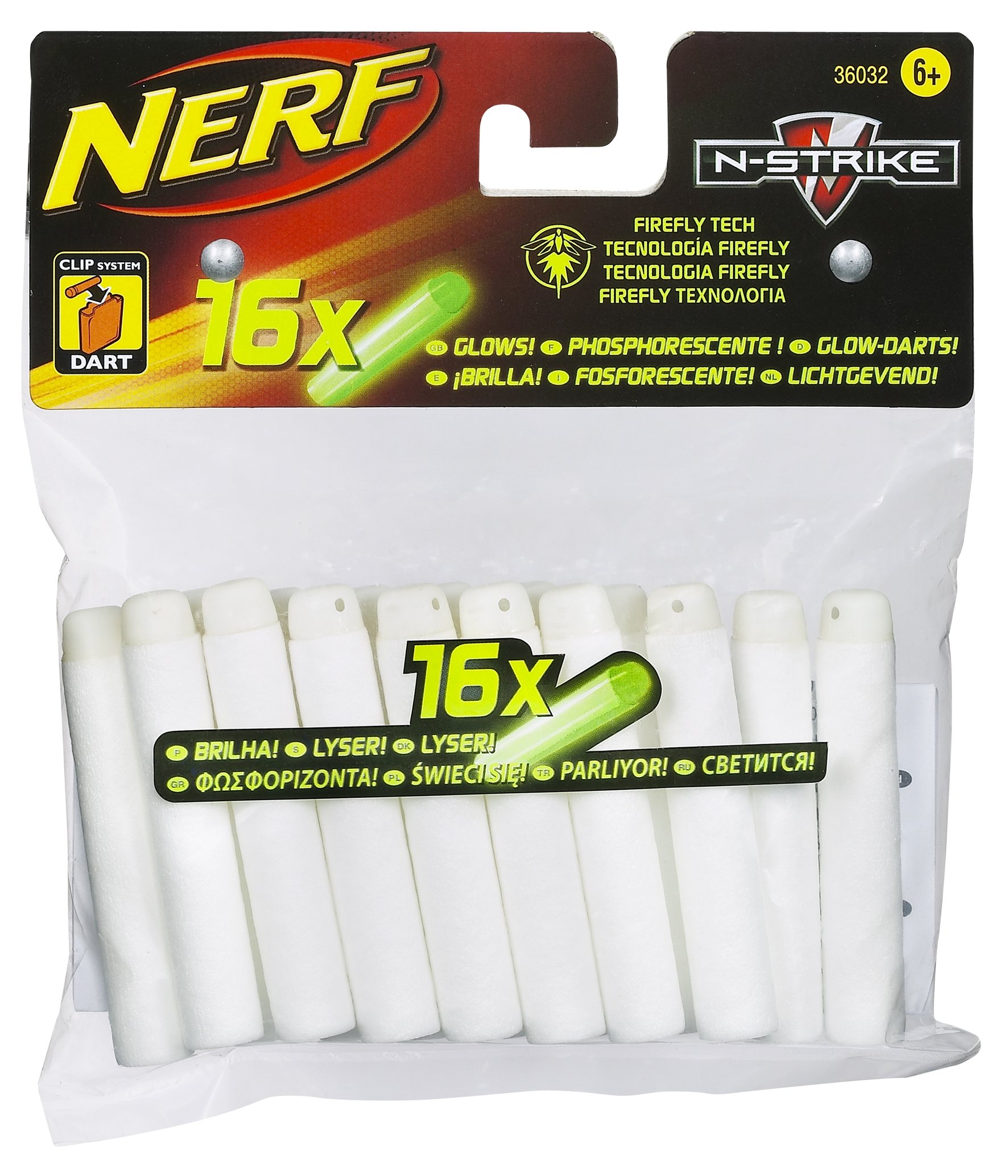NERF 36032148 N-Strike Glow in The Dark Darts Refill Pack
