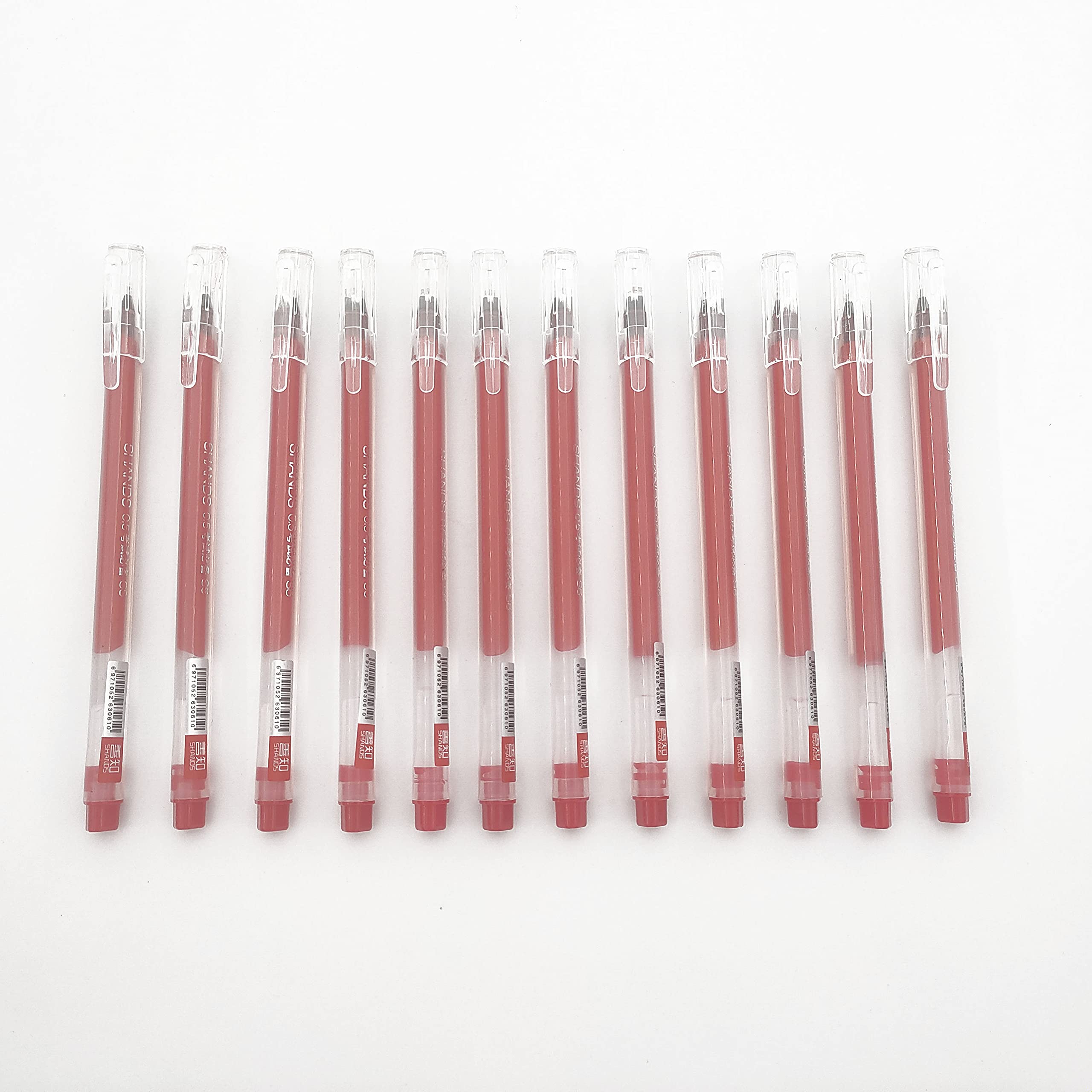 MCKhome Rollerball Pen 0.5mm Fine Nib Gel Pen Smooth Ballpoint Pen - Pack of 12 (Red)