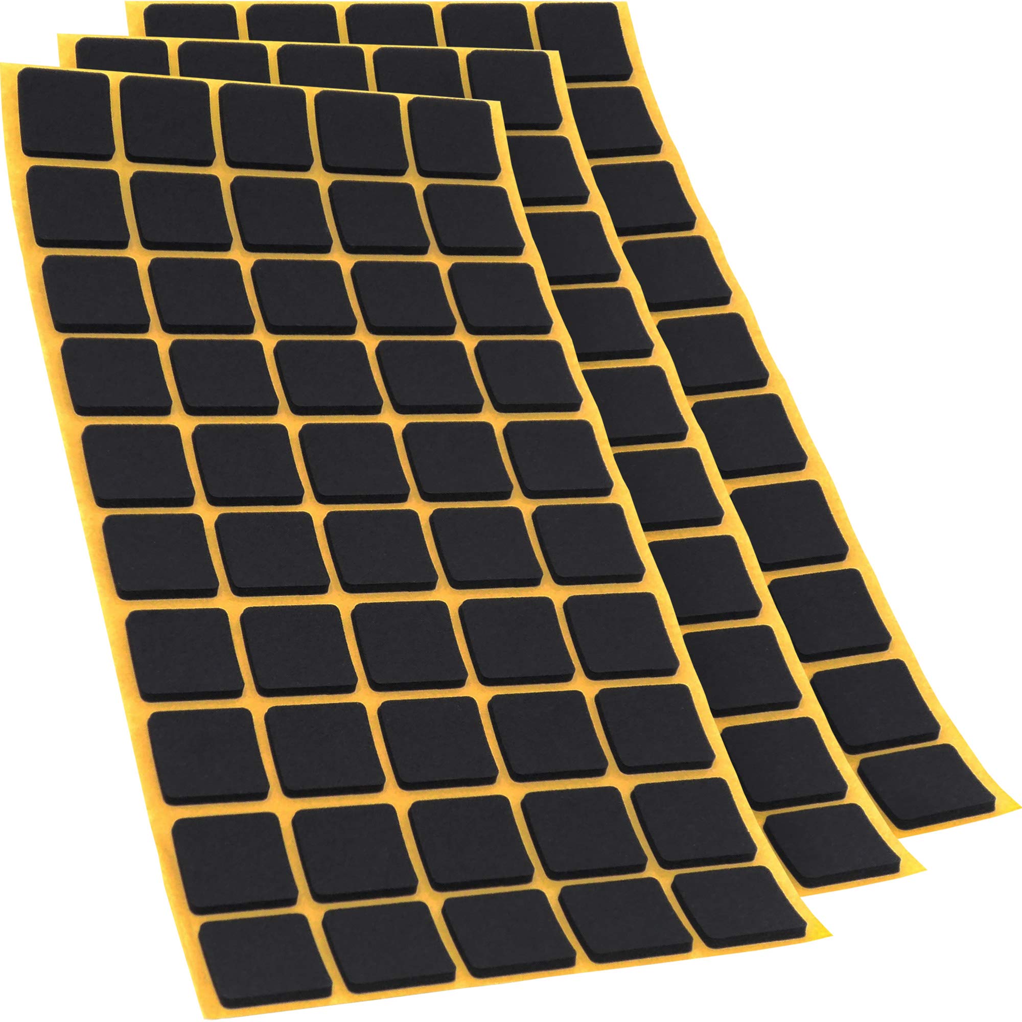 Adsamm® / 150 x self-adhesive anti-slip pads made of EPDM cellular rubber / 0.79x0.79'' (20x20 mm) / Black/square / 0.098'' (2.5 mm) thick anti-slip glides