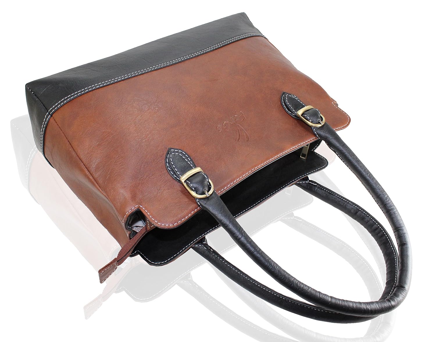 fargo couthy pu leather women's & girl's shoulder handbag (brown black_fgo-036)