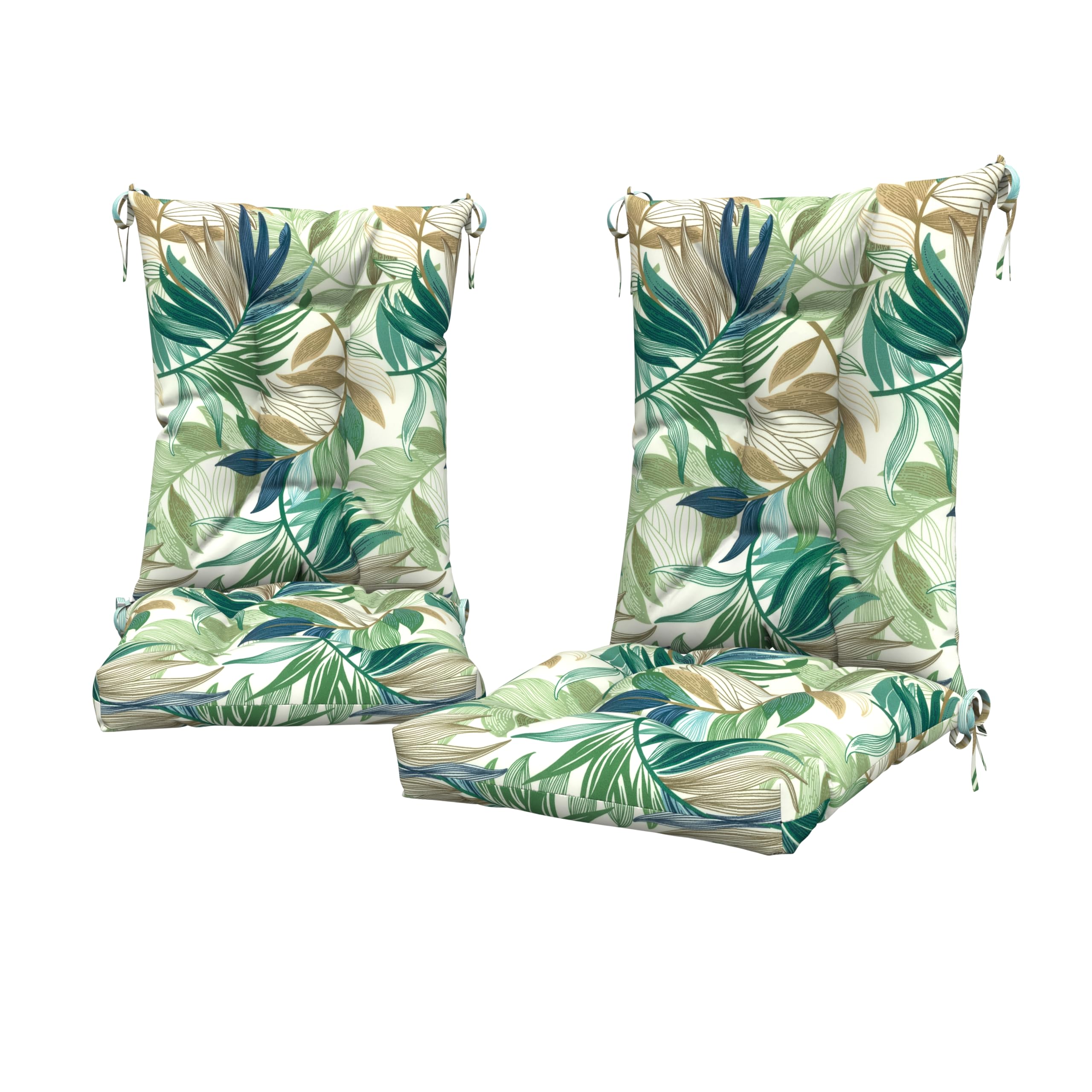 Photo 1 of ***MISSING ONE SETDYTXIII Set of 2 Rocking Chair Cushions for Outdoor/Indoor Use,Water Resistant Tufted High Back Chair Pads for Patio,Porch,Balcony Rocker and Adirondack Furniture - Lush Leaf Green