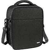 Hsmienk Lunch Box for Men, Large Lunch Bag for Adults Water Resistant Insulated Lunch Bag, Reusable Lunch Box Portable Lunchbox Tote Bag with Adjustable Shoulder Strap for Office Work, Black