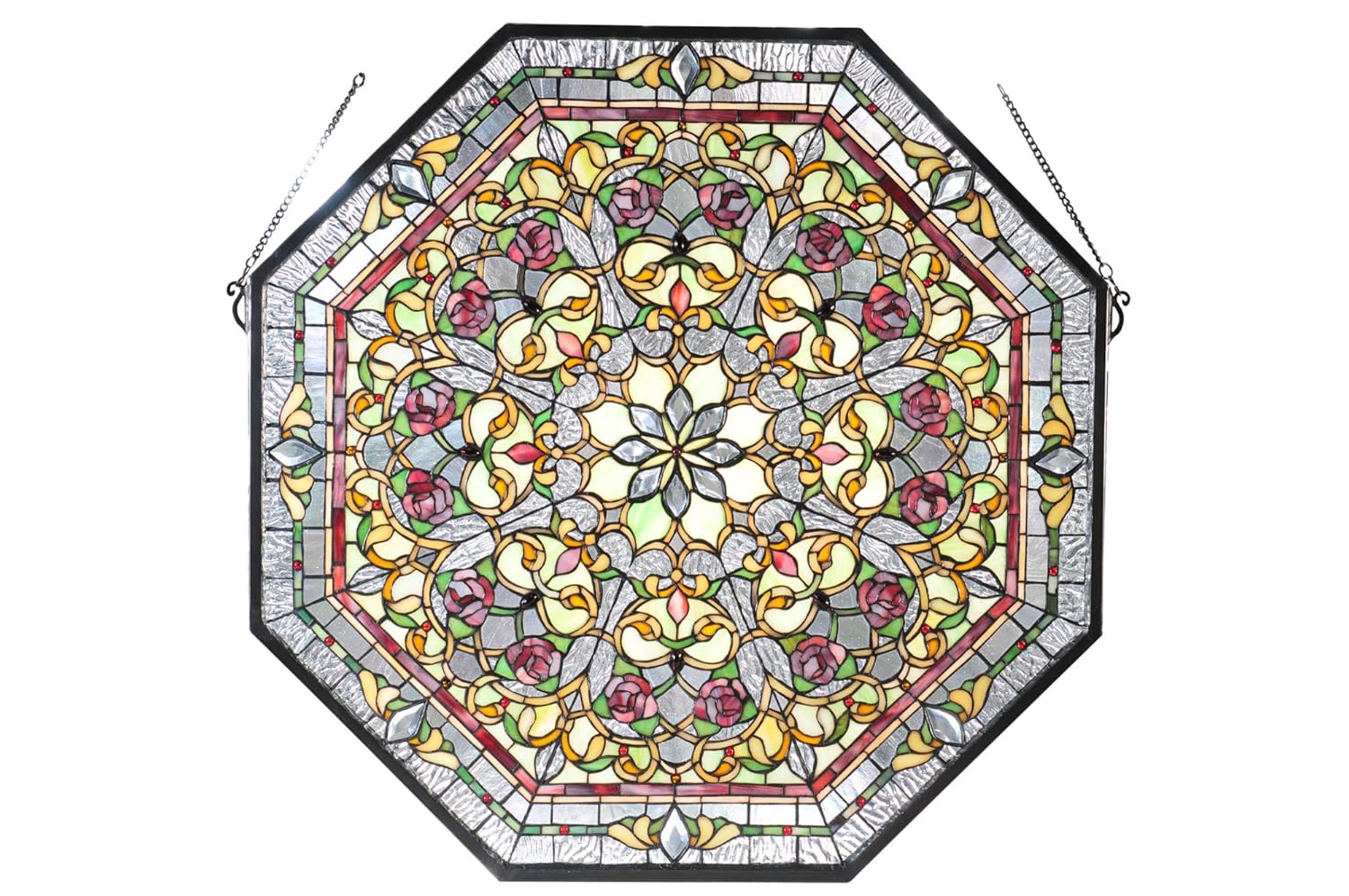 Amazon Com Meyda Red Roses Front Hall Floral Stained Glass Window