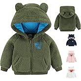 Newborn Infant Baby Boys Girls Cartoon Fleece Hooded Jacket Coat with Ears Warm Todder Kids Outwear Coat Zipper Up 0-6Y