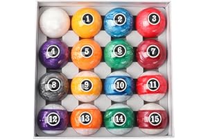 GSE Games & Sports Expert 2 1/4-Inch Professional Regulation Size Billiards Pool Balls Set, Standard Set of 16 Pool Balls for Billiard Table, Pool Table Accessories (Several Colors Available)