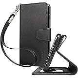 Arae Case Compatible for Samsung Galaxy S10, PU Leather Wallet case [Stand Feature] with Wrist Strap and [4-Slots] ID&Credit 