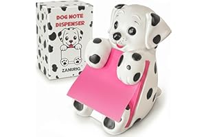 ZANURIQ Dog Sticky Note Holder for Dog Desk Accessories - Dalmatian Pop up Notes Dispenser - Cute Puppy Office Desk Supplies for Coworker & School - Holds 3"x 3" Accordion Notes - Gifts for Organized Women