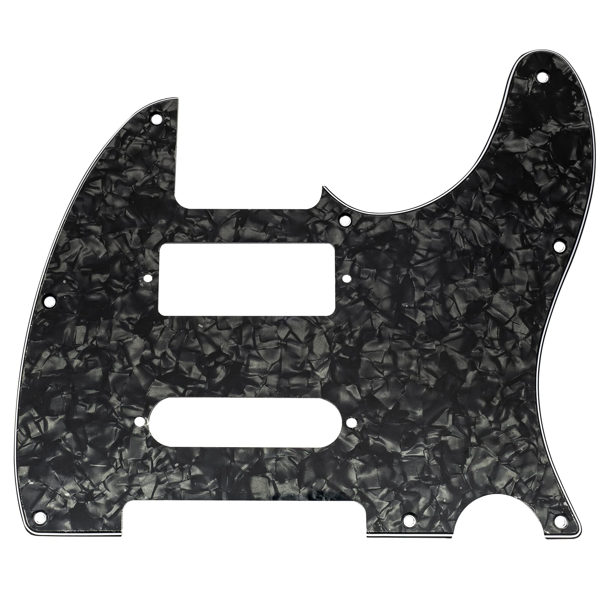 Musiclily Pro 8 Holes Guitar Pickguard for Brent Mason Tele Style Electric Guitar, 4ply Black Pearl