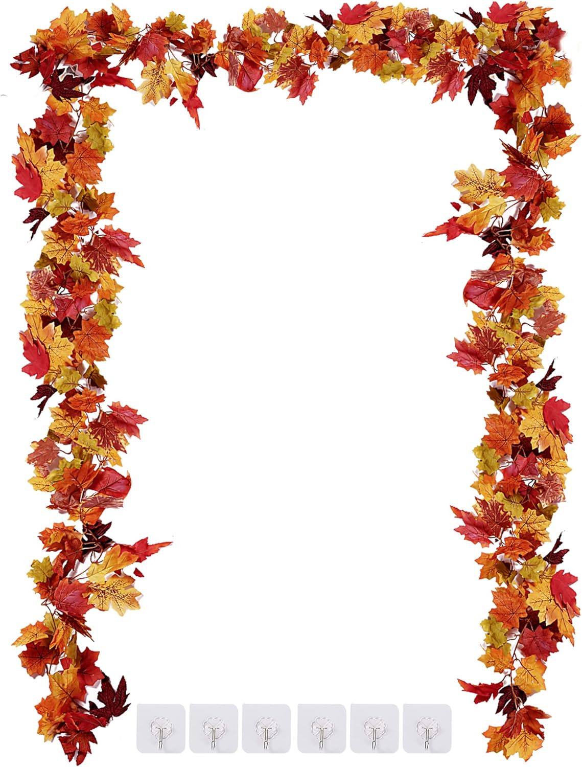 Wreaths, Garlands & Swags - Sggvecsy 3 Pack Fall Maple Leaf Garland 5.7Ft/Piece Artificial Autumn Maple Leaves Garland Fall Leave Vines Hanging Foliage Garland for Home Indoor Outdoor Wedding Thanksgiving Fireplace Party Decor