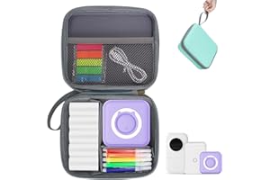 QYCHHJ Carrying Case for Phomemo T02/Memoking/HUIJUTCHEN Mini Sticker Printer, Portable Hard Travel Case for Label Maker, Thermal Printer Paper, Green