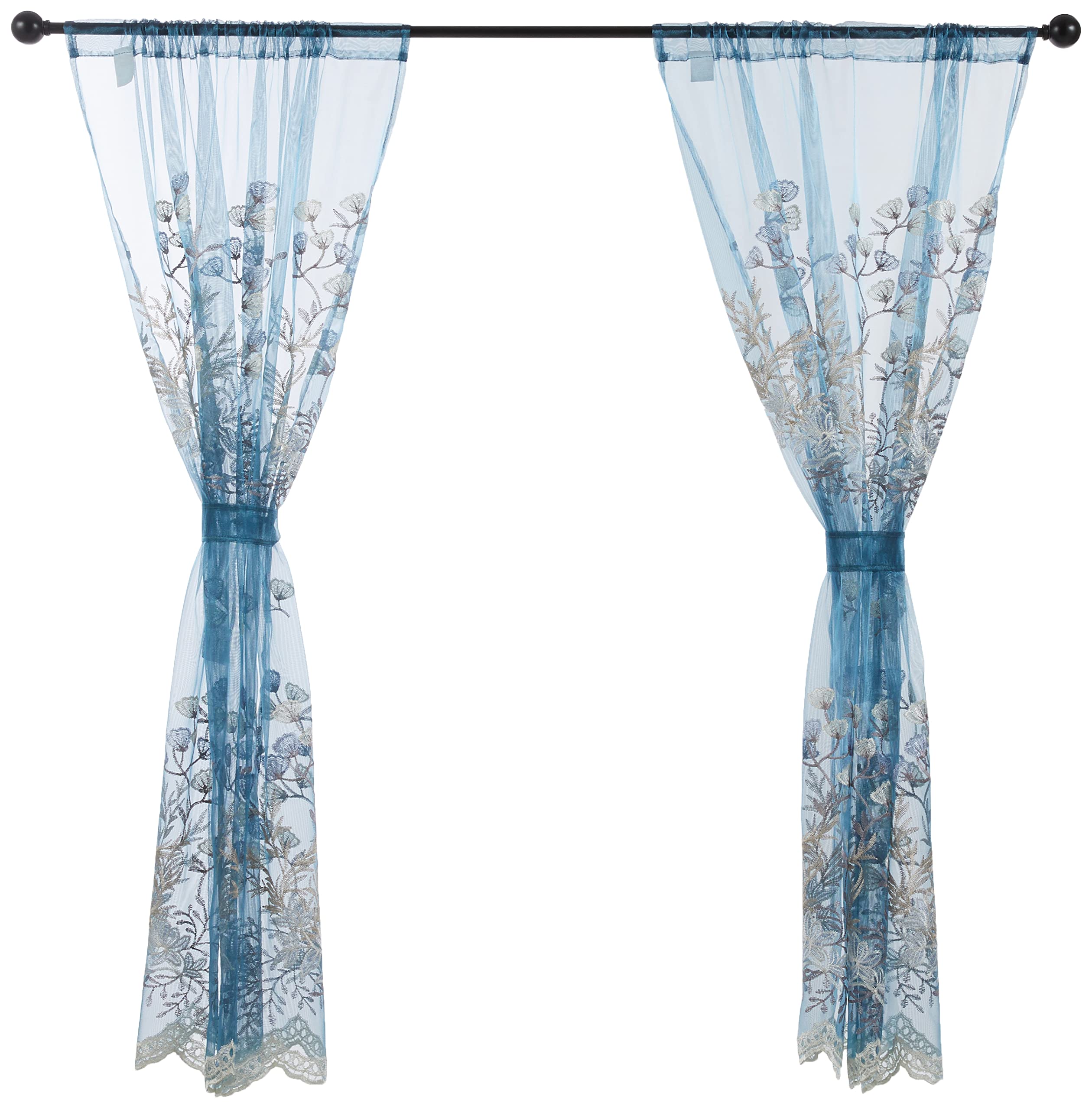 Popular Bath Capri Collection, polyster, Slate Blue, Window Curtain