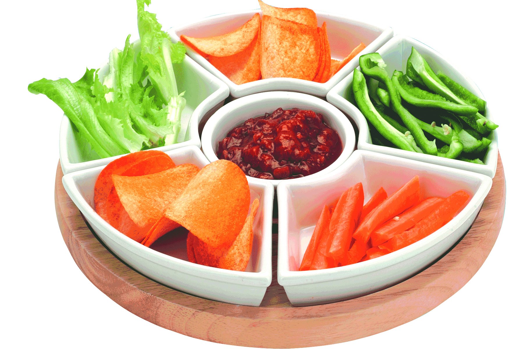 Apollo 7473 RB Lazy Susan with CER Dishes, Ceramic, Multi-Colour, 35x8.5x35