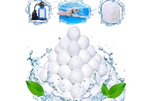 Aornmrs 1.5 lbs Pool Filter Balls for Sand Filter, Reusable Pool Fiber Filter Balls Replace 55lbs Pool Filter Sand，Efficient Pool Filter Media Balls for Swimming Pool, Filter Pump, Pool Cleaning