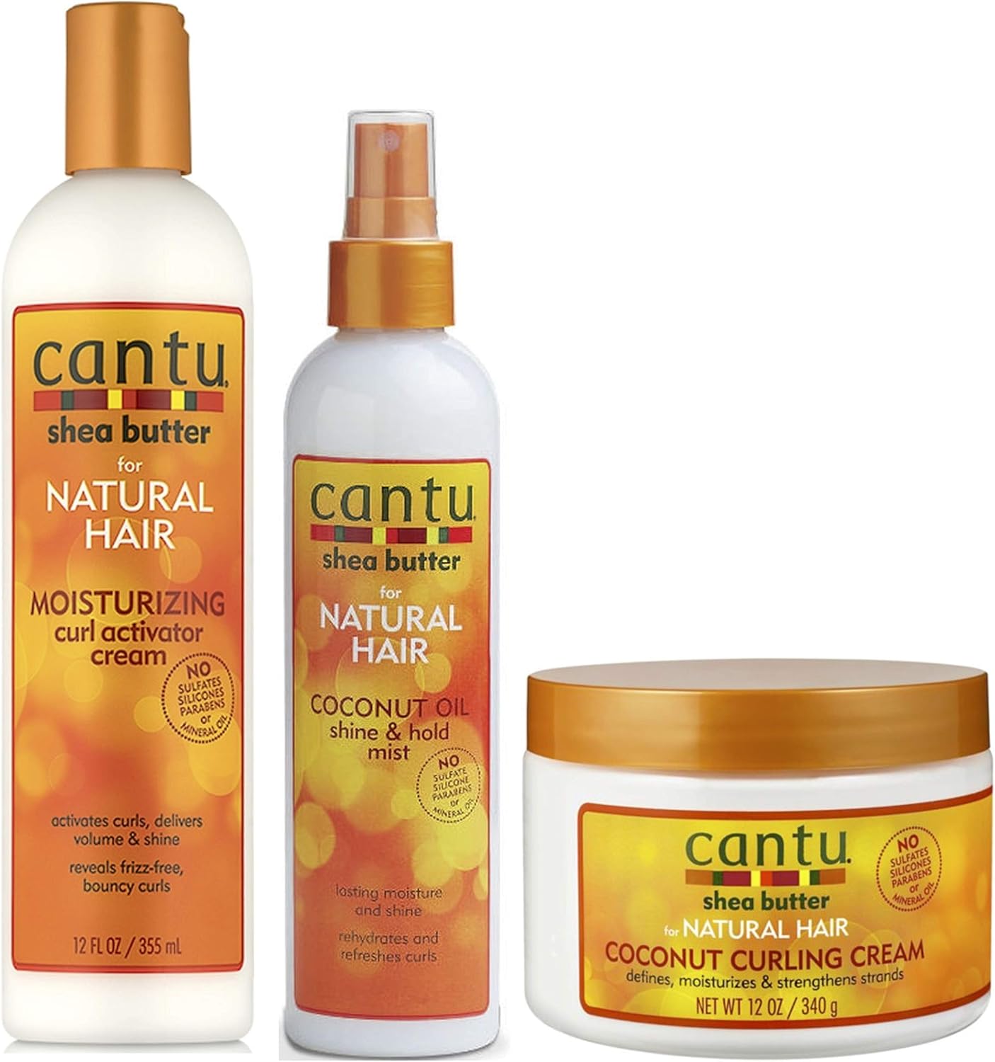 Cantu Moisturizing Curl Activator Cream 355ml, Cocount Oil Shine & Hold Mist 237ml with Coconut Cantu Moisturizing Curl Activator Cream 355ml, Cocount Oil Shine & Hold Mist 237ml with Coconut