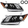 ALZIRIA Headlight Assembly Compatible with 2007 2008 2009 07 08 09 Toyota Camry Passenger and Driver Side