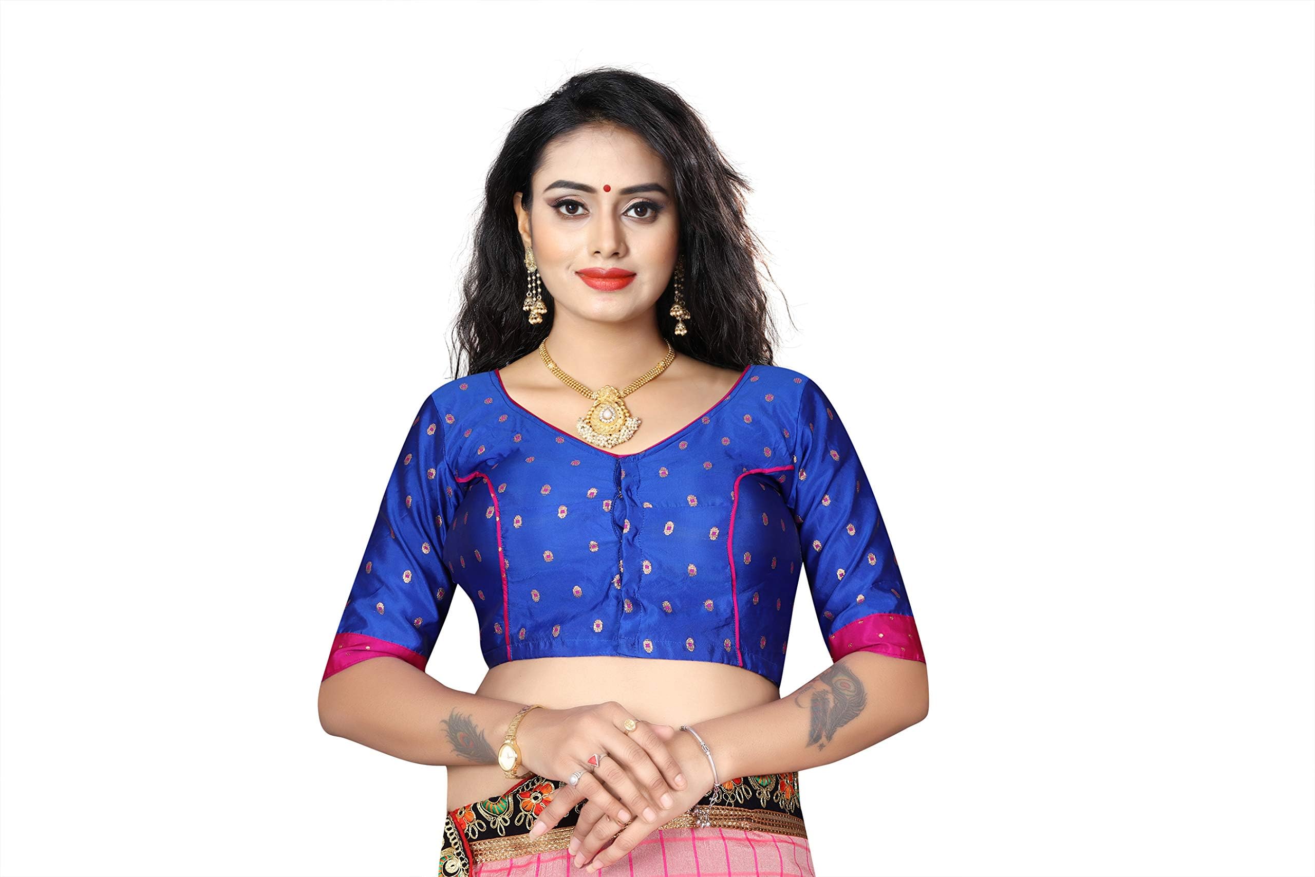 GLOBON FASHION Designer Women Blouse Party Wear Bollywood Readymade Indian Casual Saree Blouse Choli Padded Soft Silk