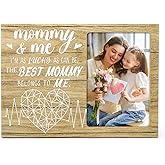 Geelin Mommy and Me Picture Frame with Sayings Christmas Mom Gifts Wooden Mom Photo Frame Mother Birthday Gifts from Daughter and Son, 4x6 Photo