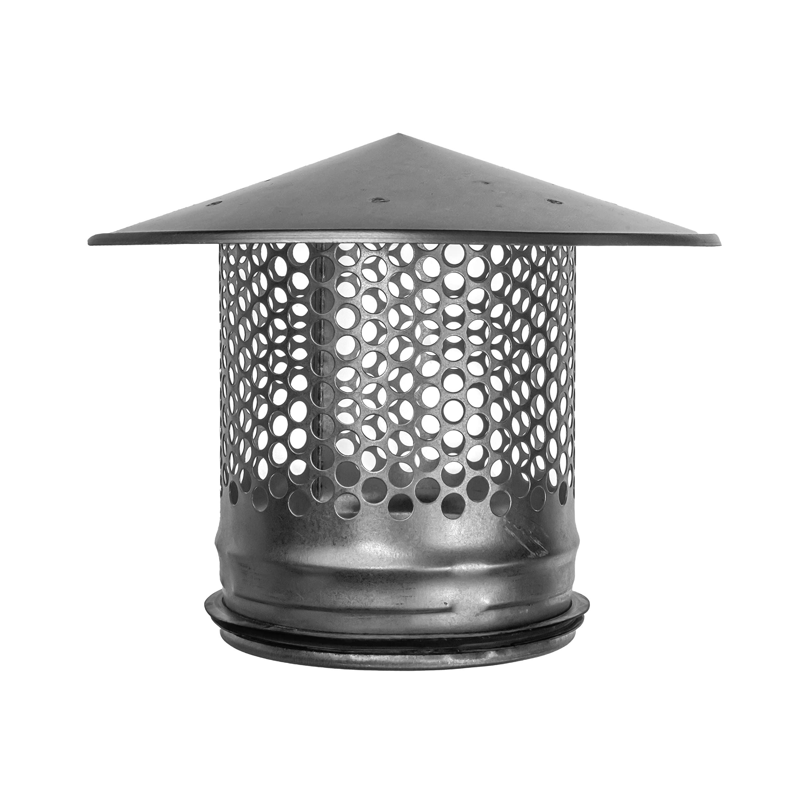 5 Inch / 125 mm Round Roof Rain Cap HVAC Vent Galvanized Steel All Weather Rain Cap Roof Top Round Roof Vent with Rubber Gasket for Perfect Insulation Vent Cover (5'' Inch)