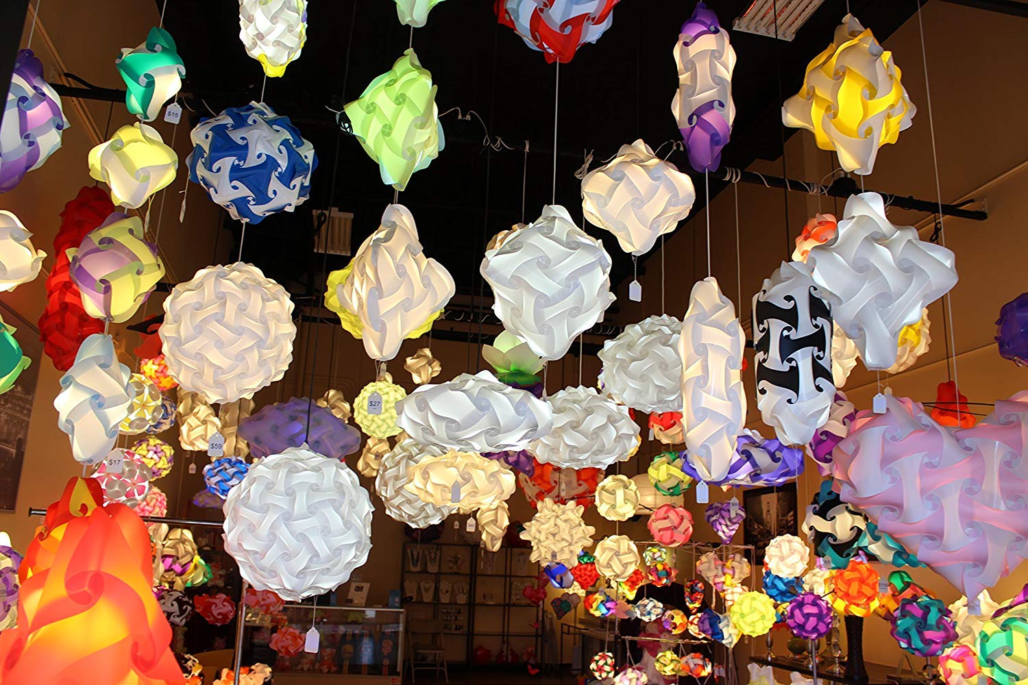 Lightingsky Ceiling Pendant DIY IQ Jigsaw Puzzle Lamp Shade Kit With 40